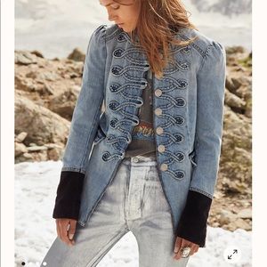 Denim Seamed And Structured Jacket xs